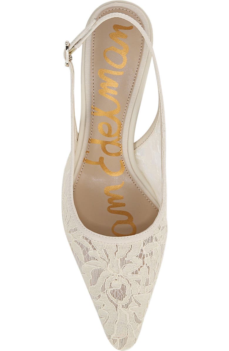 Sam Edelman Bianka Slingback Mesh Pointed Toe Pump, Alternate, color, Ivory