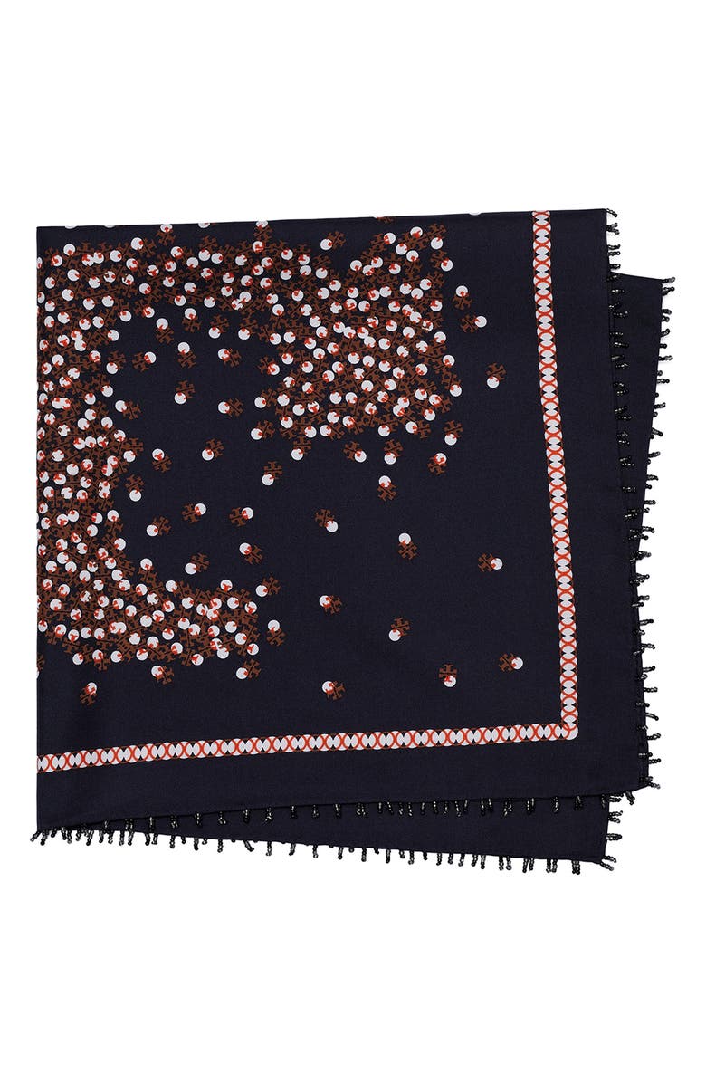 Tory Burch Scatter Dot Square Scarf, Main, color,