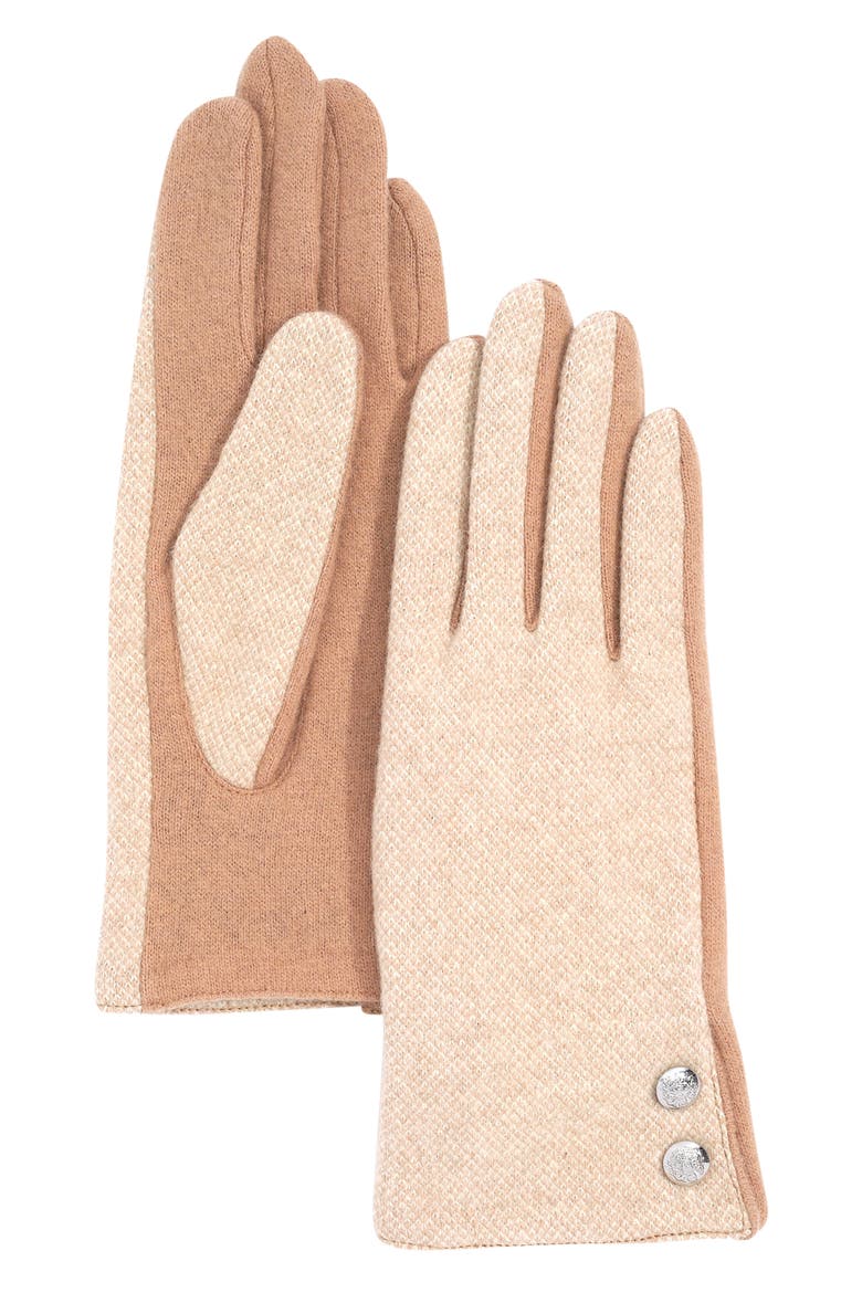 Two-Button Patterned Back Gloves, Alternate, color, CAMEL