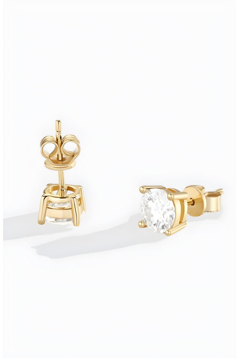 Classic Cubic Zirconia Stud Earrings, Alternate, color, Gold