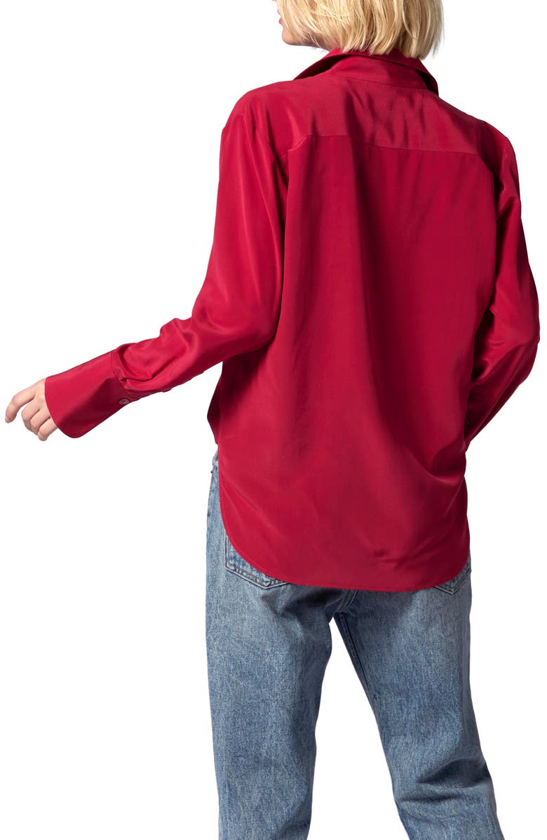 Equipment Quinne Silk Button-Up Shirt, Alternate, color, Persian Red