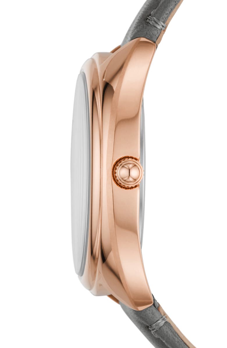 Fossil Gabby Leather Strap Watch, 34mm, Alternate, color, 