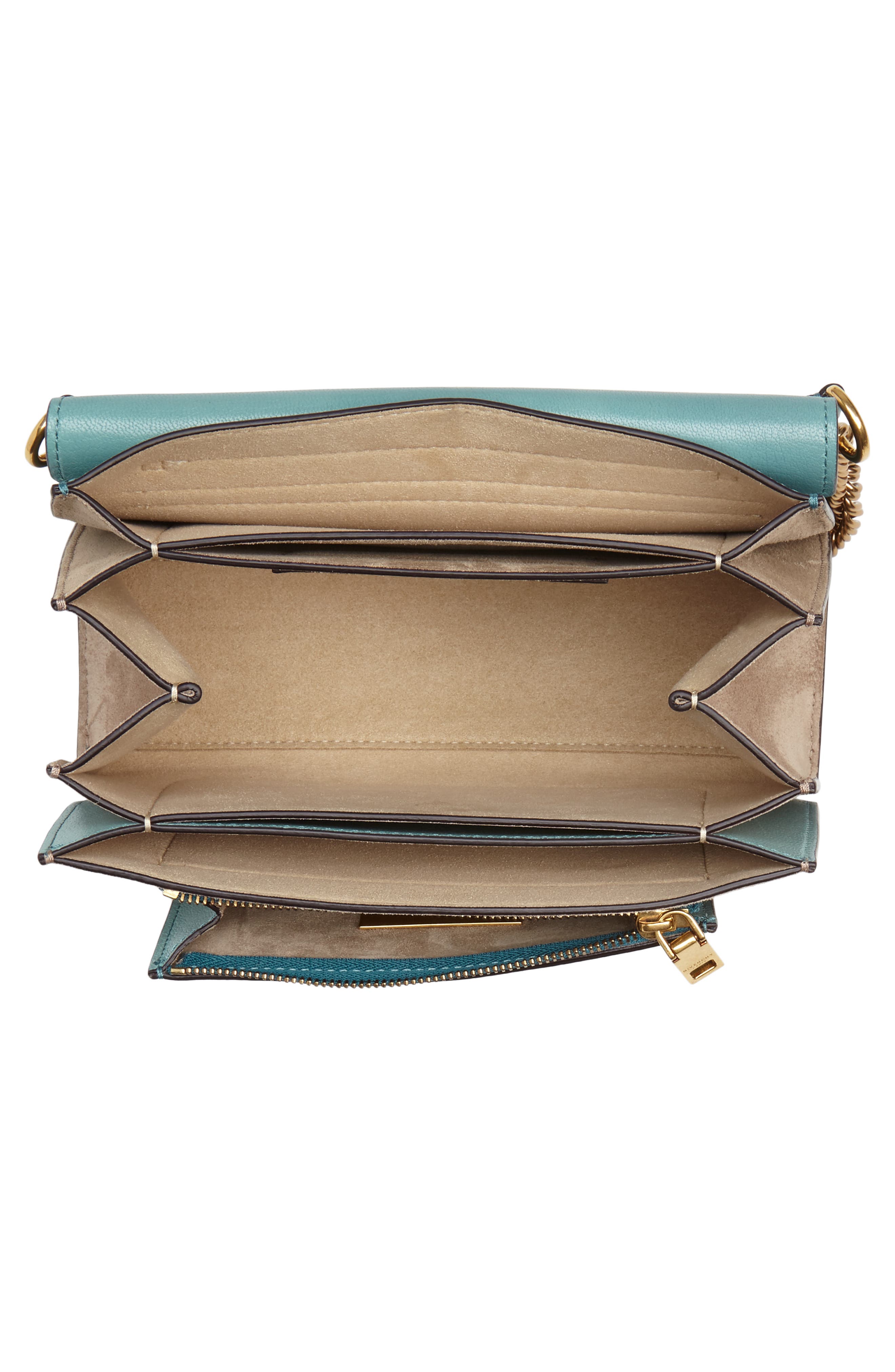 Small GV3 Leather & Suede Crossbody Bag, Alternate, color, AQUA/ TAUPE