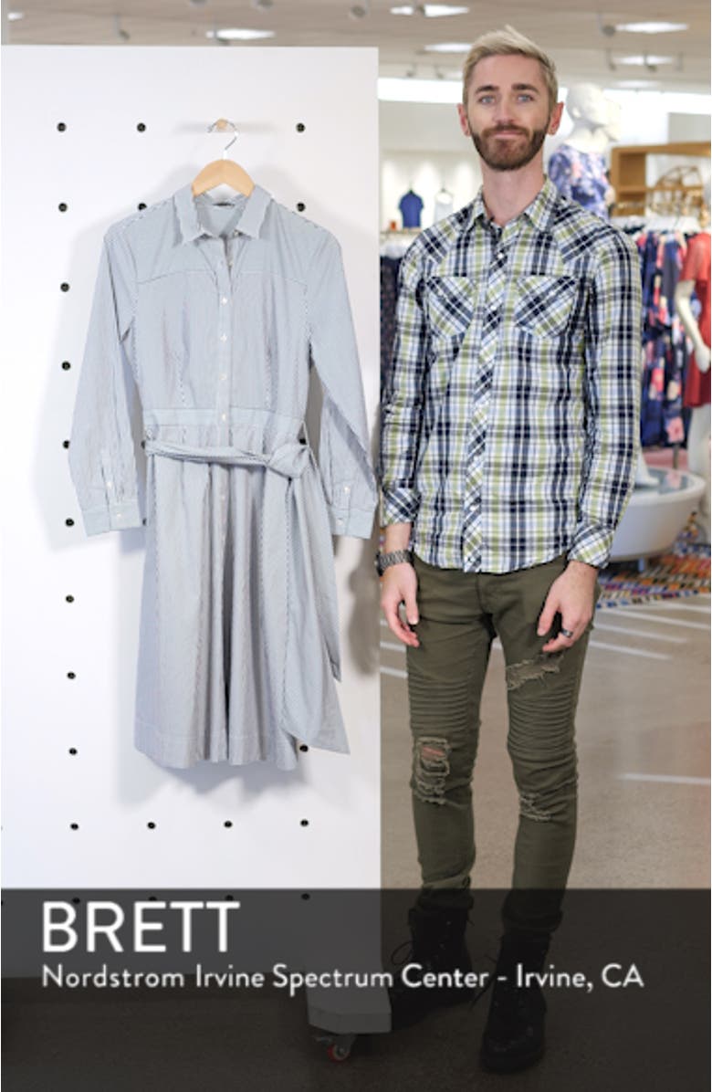 Stripe Tie-Waist Shirtdress, sales video thumbnail