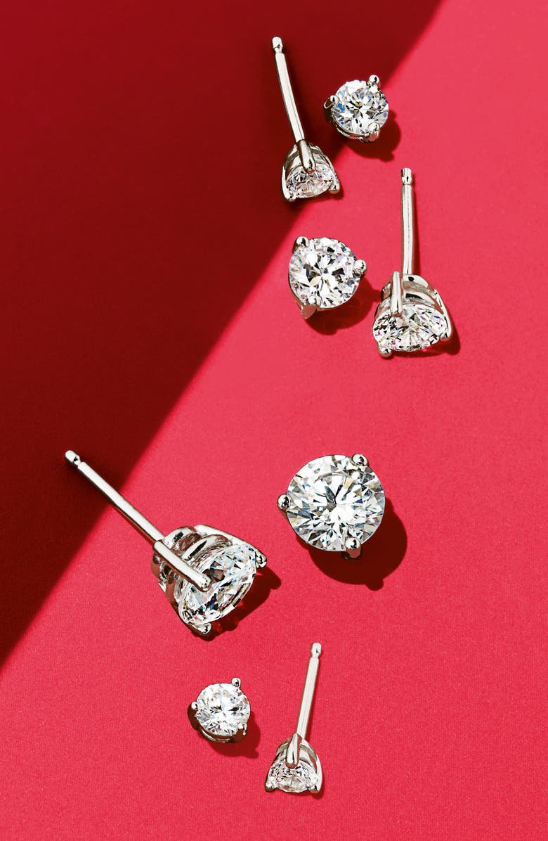 Nordstrom Cubic Zirconia Stud Earrings - .25ct., Alternate, color, Platinum