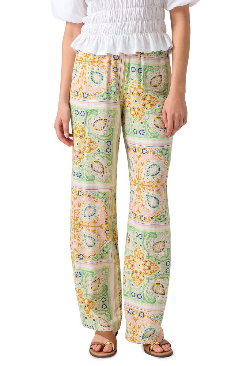 Sanctuary Never Alone Scarf Print Pants, Main, color, 
