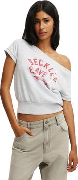 Cotton On Women's Short Sleeve Off Shoulder Sweatshirt