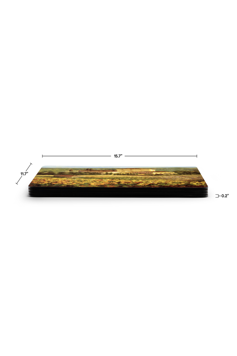 Tuscany Set of 4 Cork Back Placemats, Alternate, color, Multi