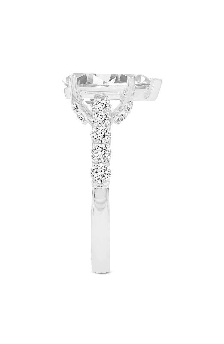 LuvMyJewelry Iris 14K Gold Pear Shaped Lab Grown Diamond Hidden Halo Ring - 2.7 Ct, Alternate, color, 14K White Gold