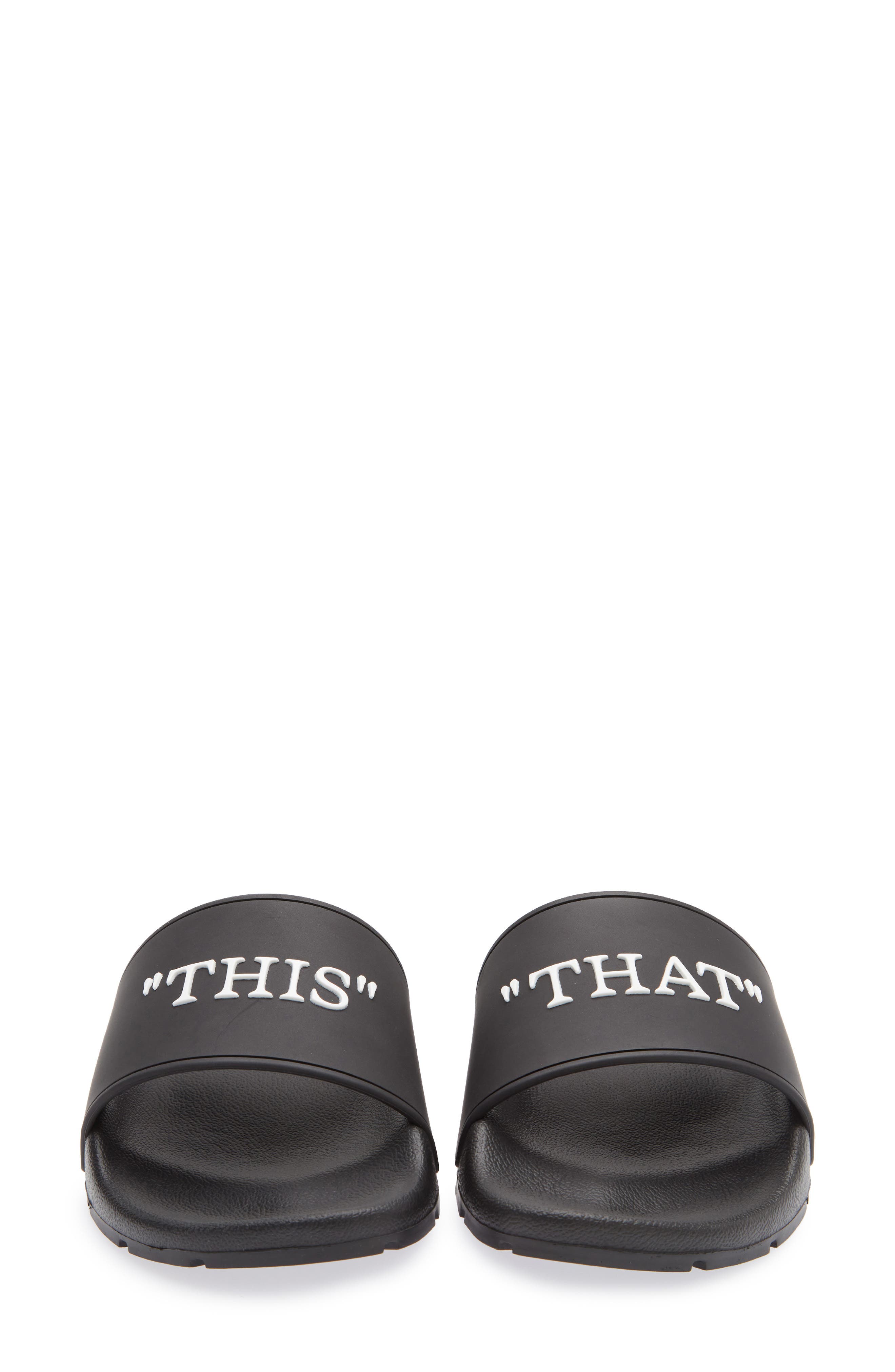 Off-White This That Slide Sandal, Alternate, color, Black - White