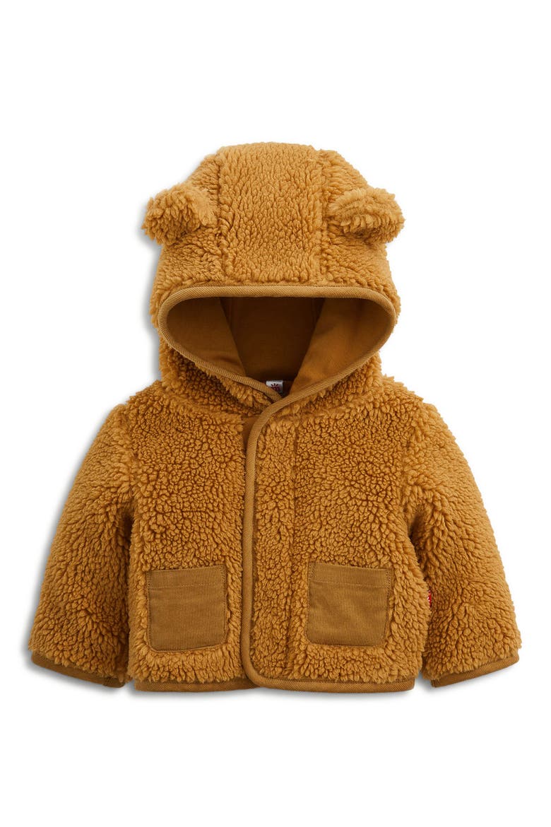 High Pile Fleece Bear Jacket, Main, color, BROWN