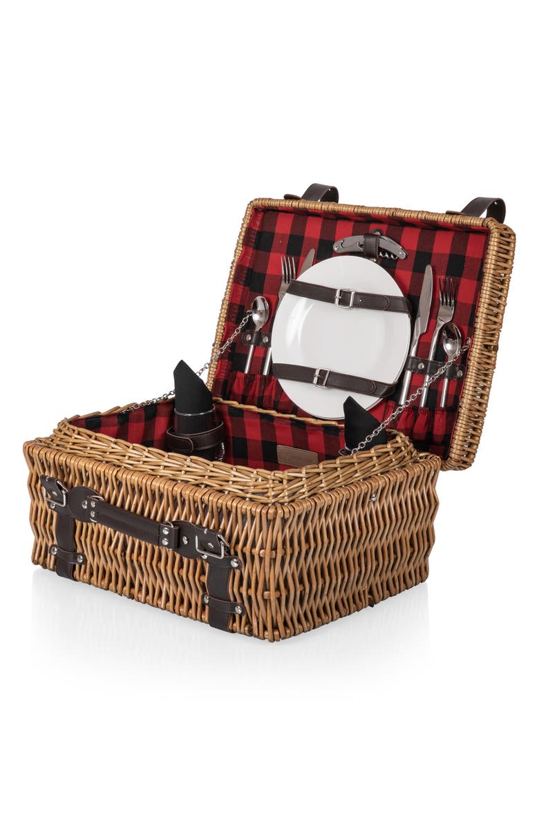 Picnic Time Champion Picnic Basket, Alternate, color, Red/ Black Buffalo Plaid