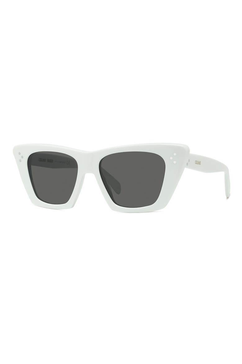 51mm Cat Eye Sunglasses, Alternate, color, IVORY / SMOKE