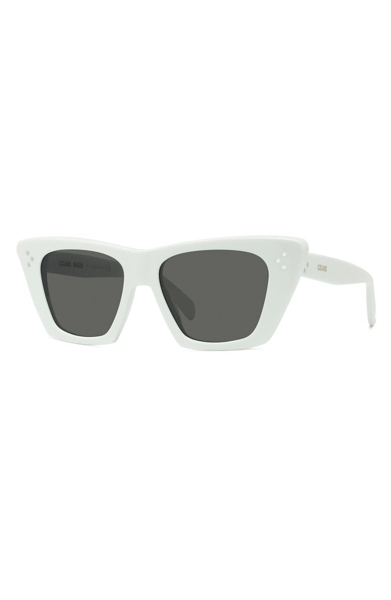 CELINE 51mm Cat Eye Sunglasses, Alternate, color, Ivory / Smoke