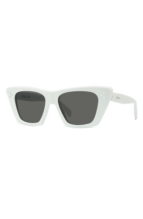 Celine 51mm Cat Eye Sunglasses In White