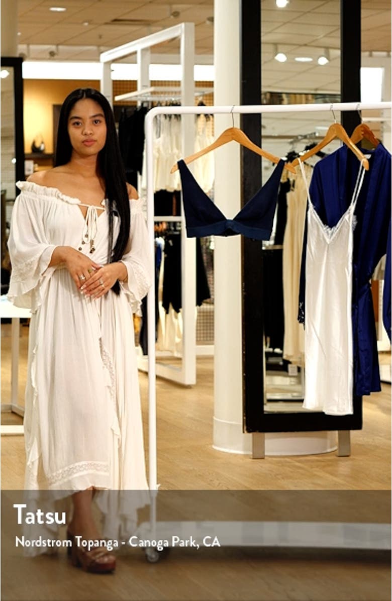 Stretch Cotton Rib Plunge Bralette, sales video thumbnail