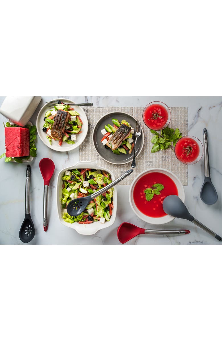 CUISIPRO Silicone & Stainless Steel Spoon, Alternate, color, Red