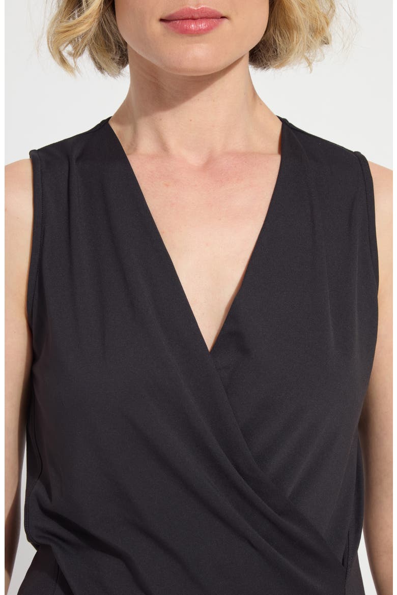 Inaya Double Crossover Top, Alternate, color, BLACK