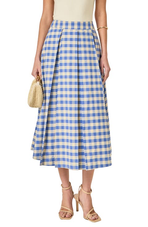 Checked Cotton Maxi Skirt