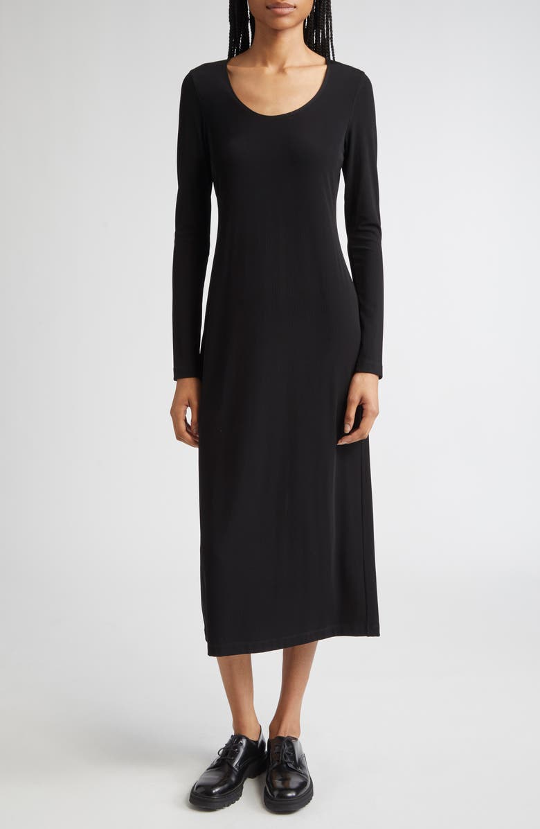 PARTOW Tina Long Sleeve Midi Dress, Main, color, Black
