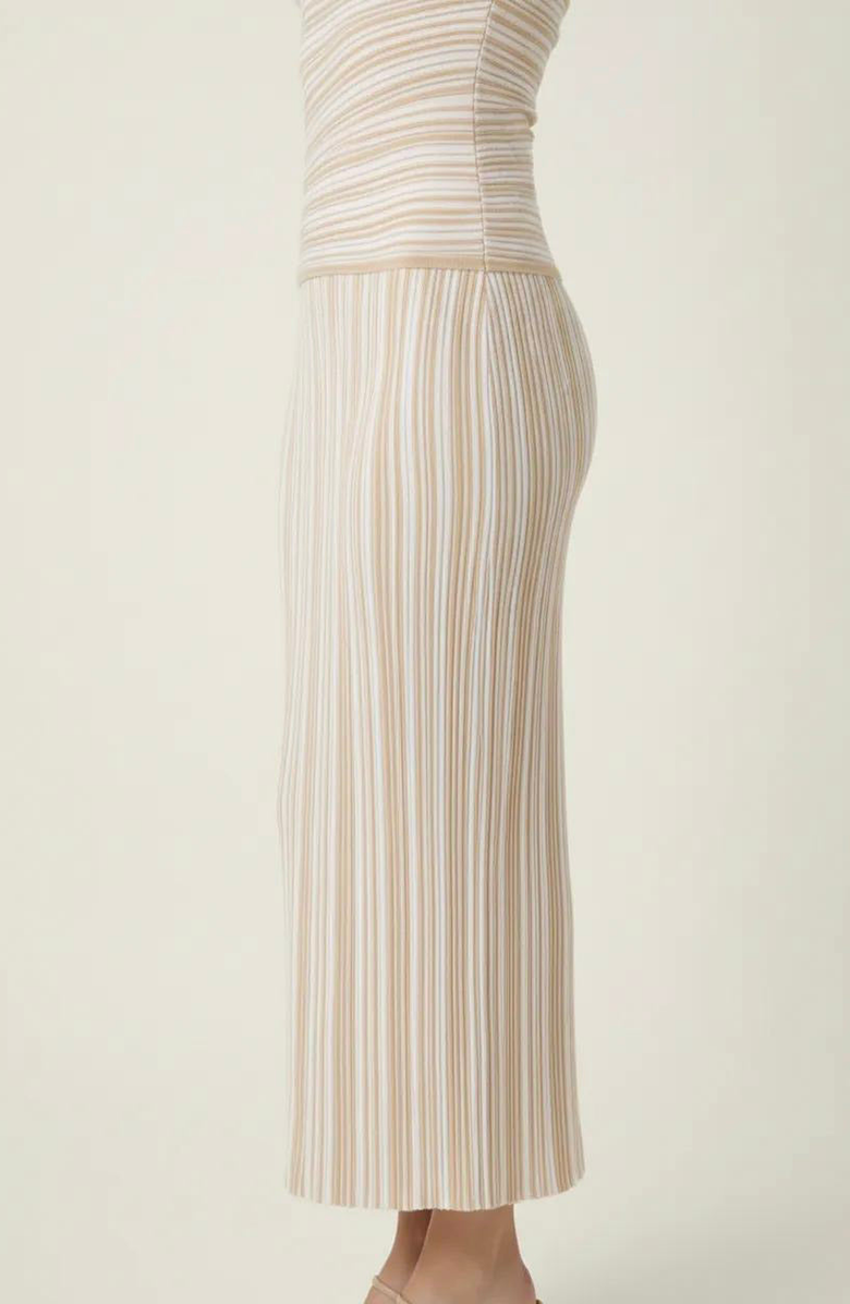 Modenaire Striped Knit Tank & Midi Skirt Set, Alternate, color, Cream