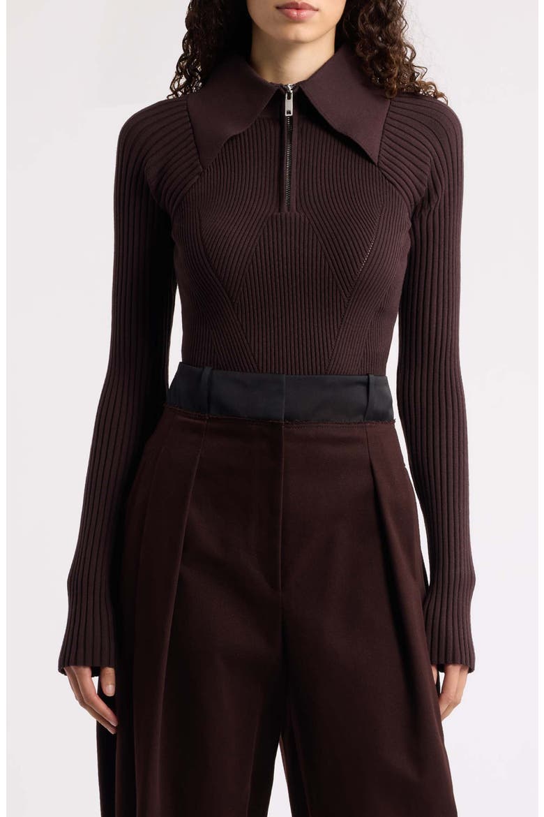 Seliot Rib Polo Sweater, Main, color, OPEN BROWN