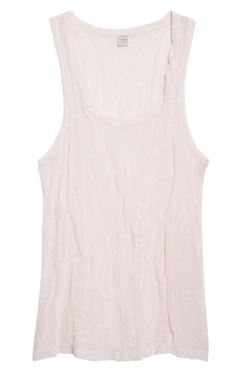 TOTEME Crinkled Cotton Blend Gauze Tank, Alternate, color, Bloom