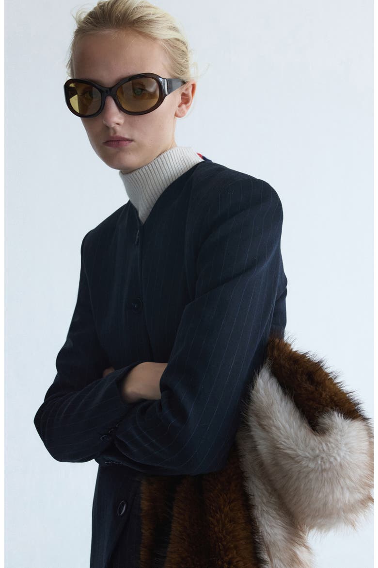 Wool Blend Blazer, Alternate, color, NAVY