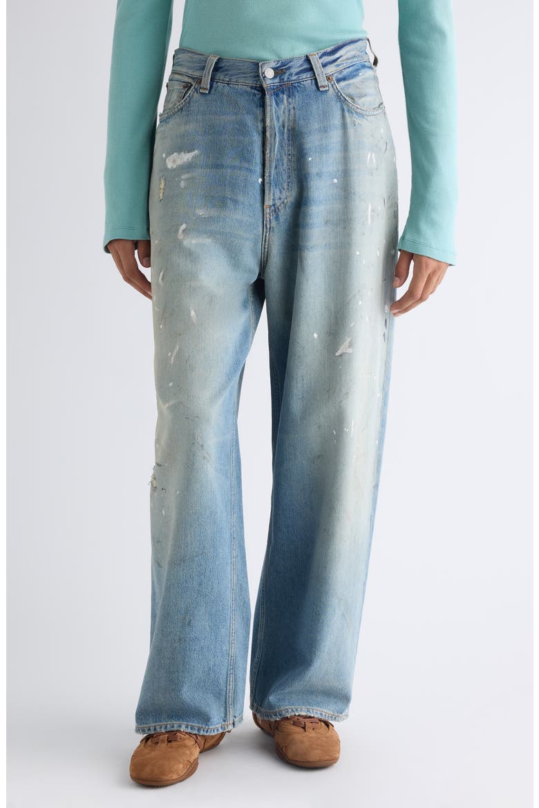 2023 U Trafalgar Paint Splattered Straight Leg Jeans, Main, color, LIGHT BLUE