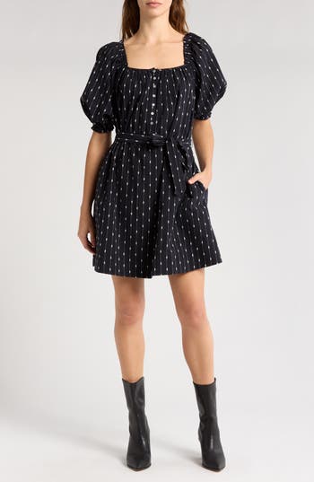 MOTHER MOTHER THE RUN WILD DOT LINE COTTON DRESS