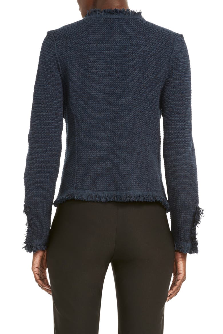 Fringe Mix Knit Jacket, Alternate, color, DARK INDIGO