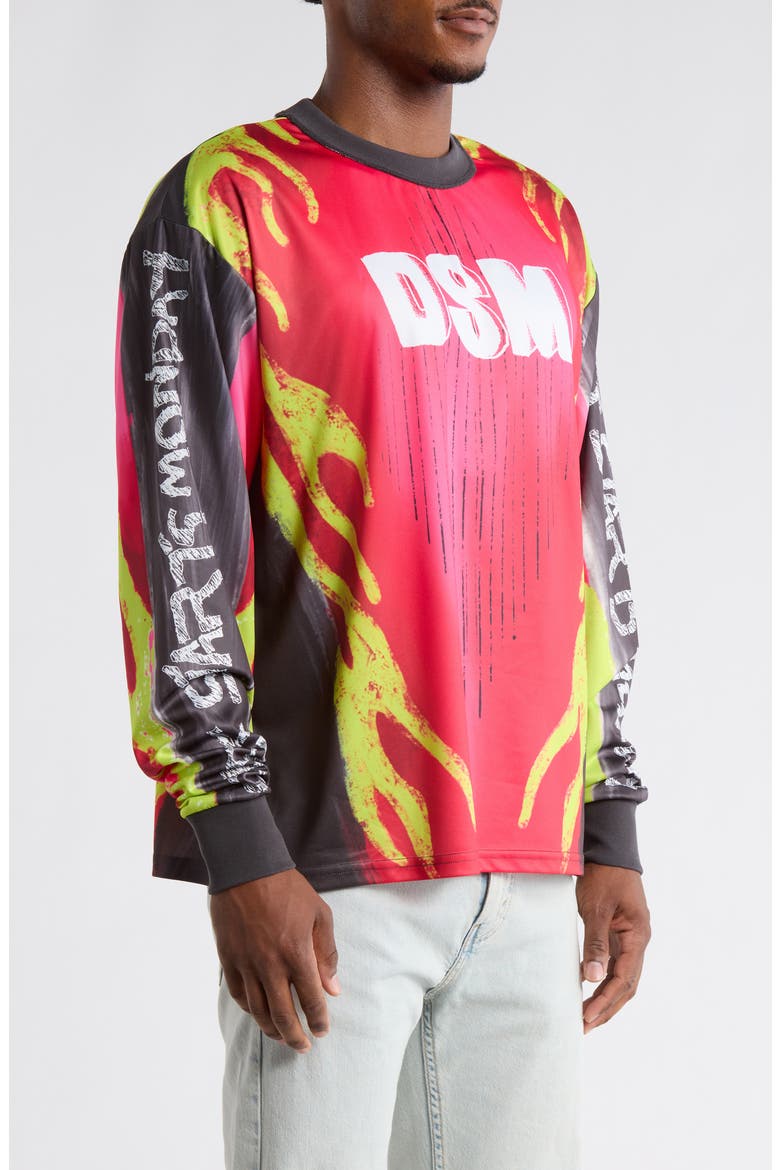 Flame Logo Detail Top (Nordstrom Exclusive), Alternate, color, INFRARED/GREEN