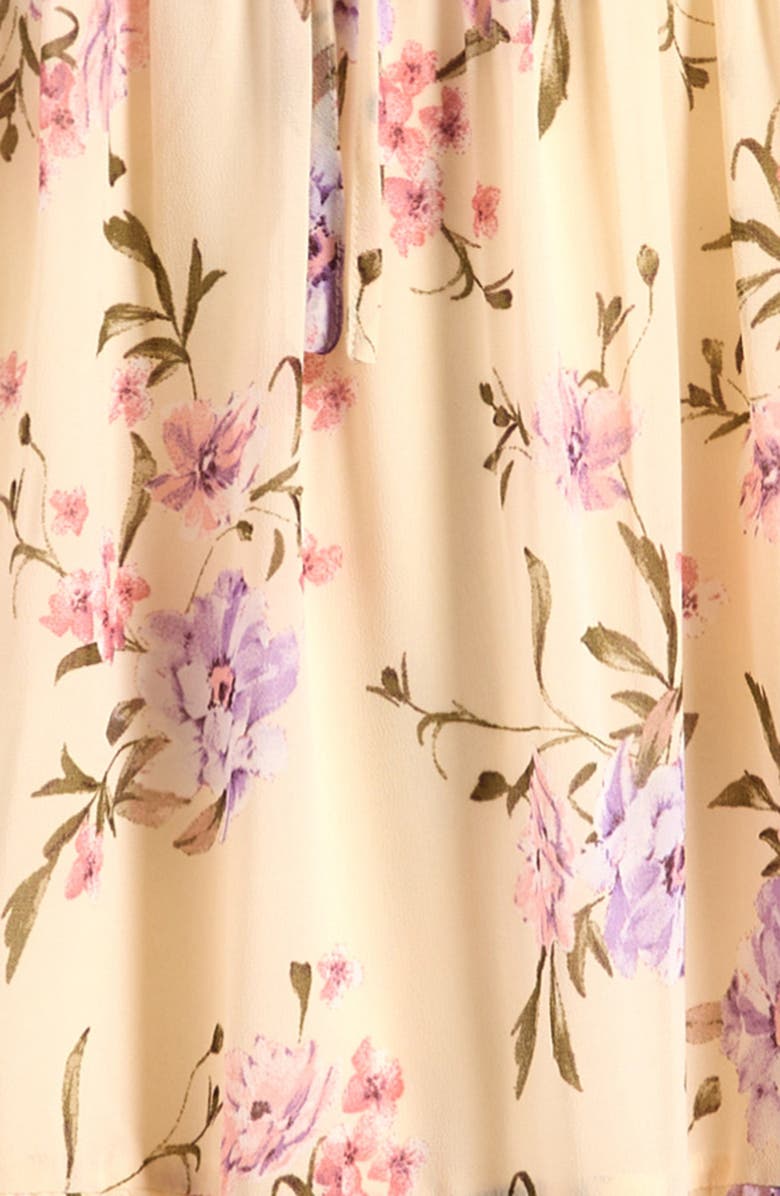 Ava & Yelly Kids' Floral Ruffle Strap Maxi Dress, Alternate, color, Ivory