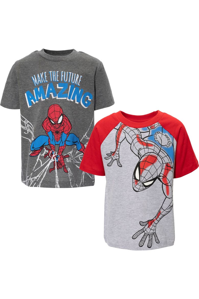 Avengers 2-Pack T-Shirts, Main, color, Spider Man Grey Red