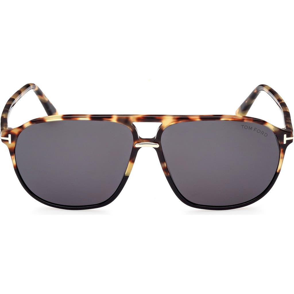 Tom Ford Bruce 61mm Navigator Sunglasses In Black/other / Smoke