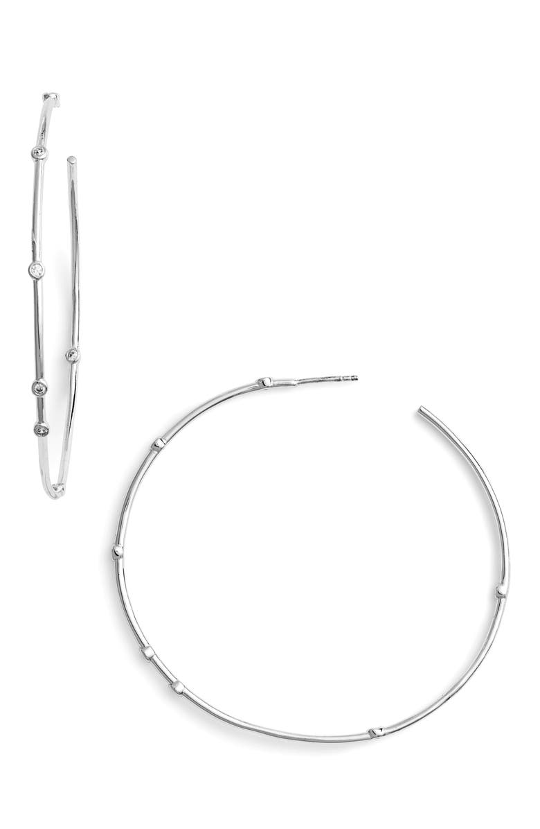 Melinda Maria Inside Out Station Hoop Earrings, Main, color, 