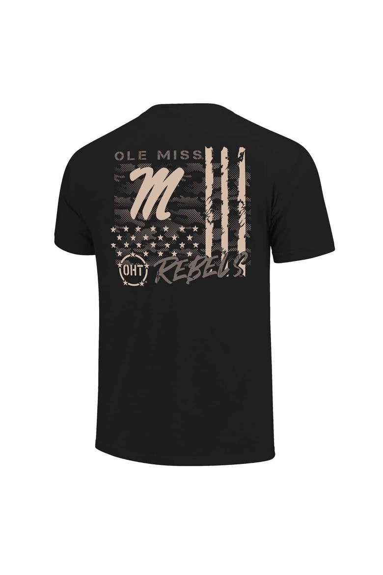 Men's  Black Ole Miss Rebels Comfort Colors OHT Camo Overlay T-Shirt, Alternate, color, Black