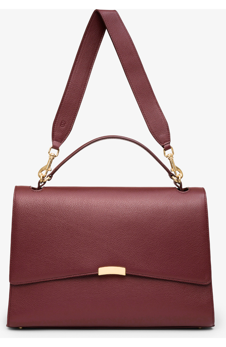 BY BANOO Signature Briefcase, Alternate, color, Burgundy/Gold