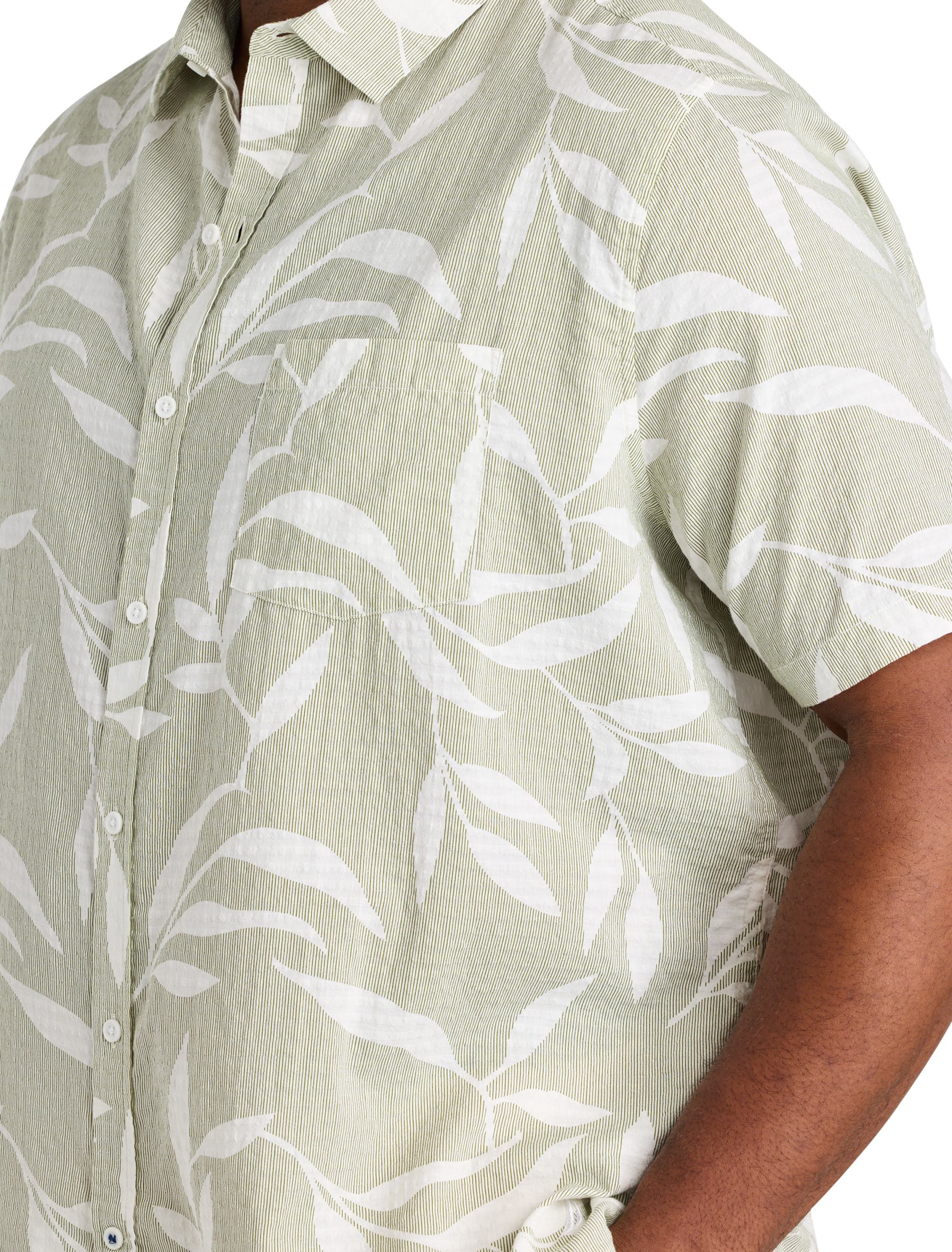 Big & Tall Leaf Print Sport Shirt - image 2