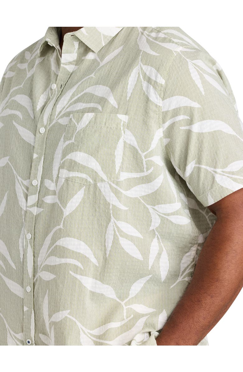 Nautica Big & Tall Leaf Print Sport Shirt, Alternate, color, Sail White