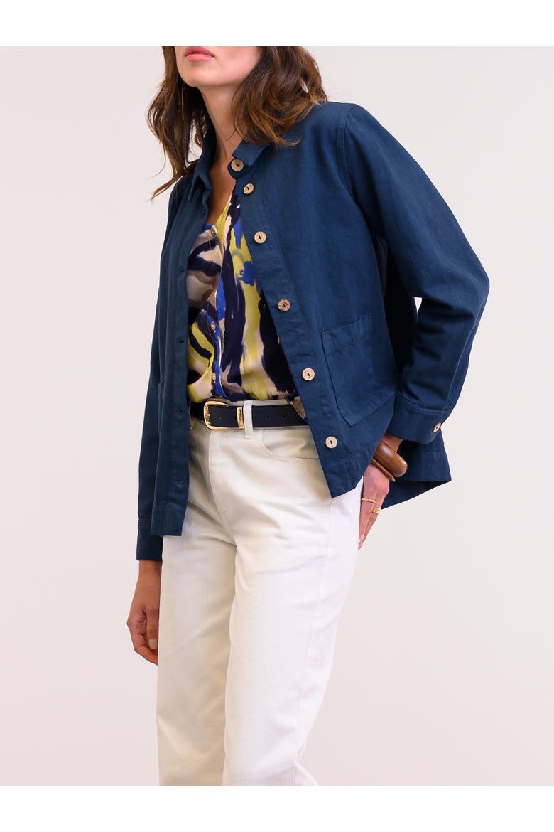 Cotton Twill Pleat Back Jacket, Alternate, color, DARK NAVY