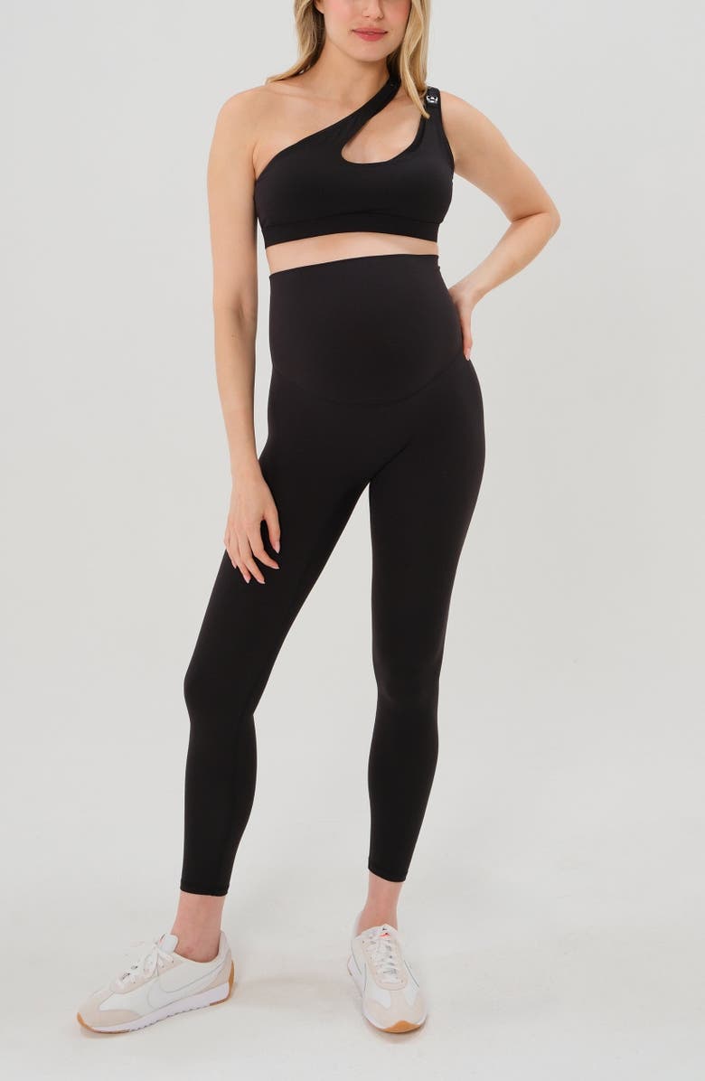 AXK Women's Athletic Maternity Legging with Scrunch Butt Design and Supportive Belly Band, Main, color, Black