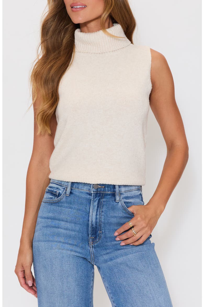 Luna Sleeveless Turtleneck Sweater, Main, color, CREAM