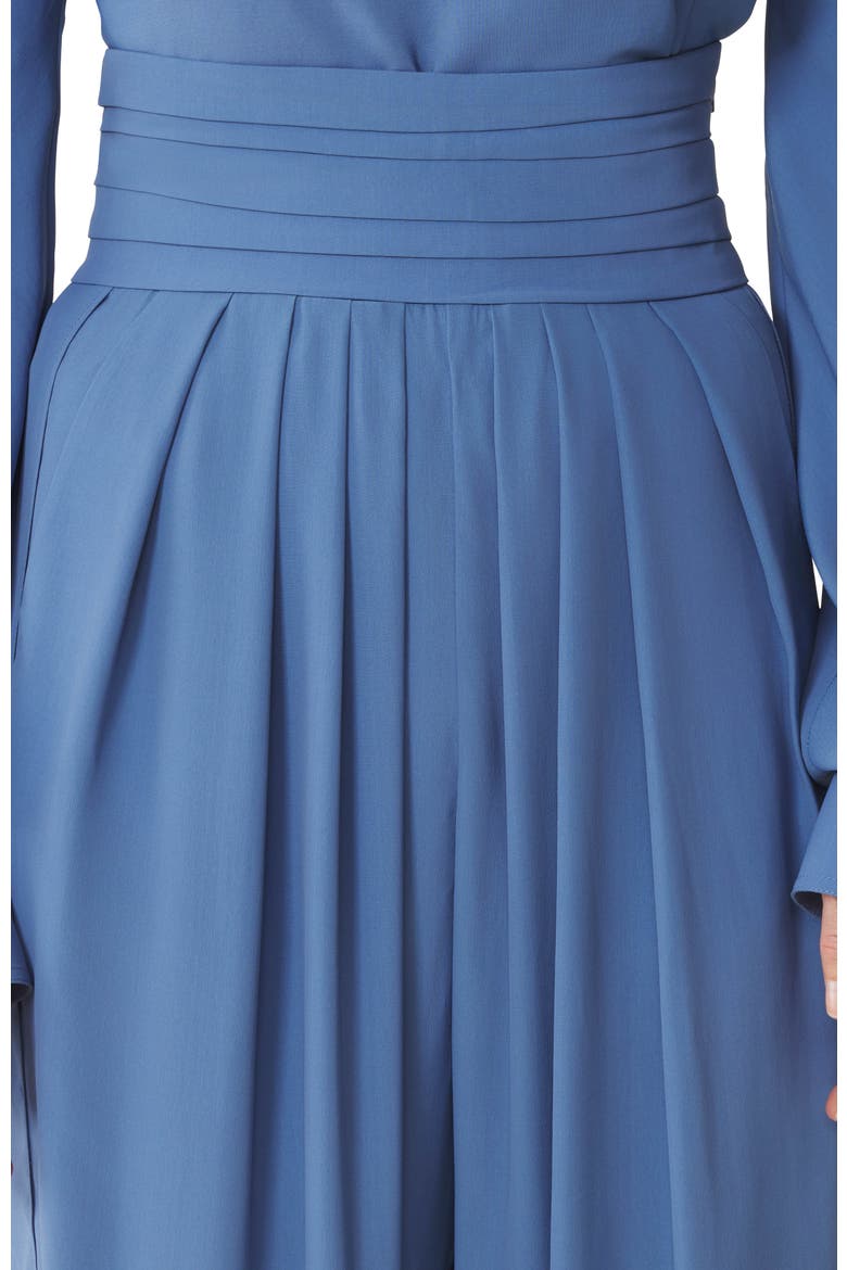Blue Draped Pants In Crepe De Chine, Alternate, color, Jeanne Blue