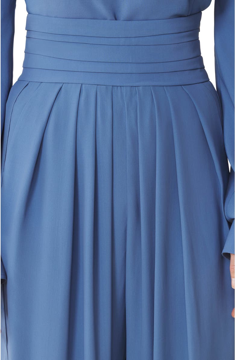 Lanvin Blue Draped Pants In Crepe De Chine, Alternate, color, Jeanne Blue