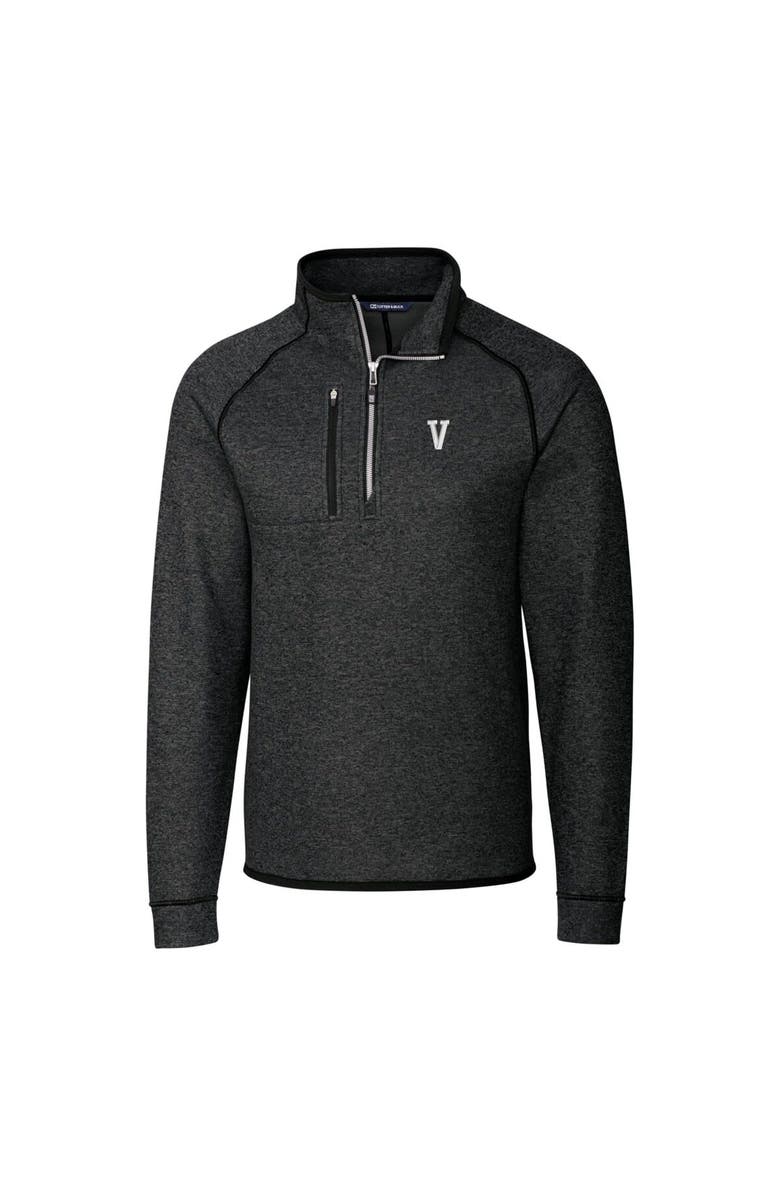 Cutter & Buck Men's Cutter & Buck Heather Charcoal Villanova Wildcats Mainsail Sweater-Knit Half-Zip Pullover Jacket, Alternate, color,