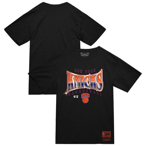 Men's Mitchell & Ness  Black New York Knicks Worldwide Collection Glow Up T-Shirt