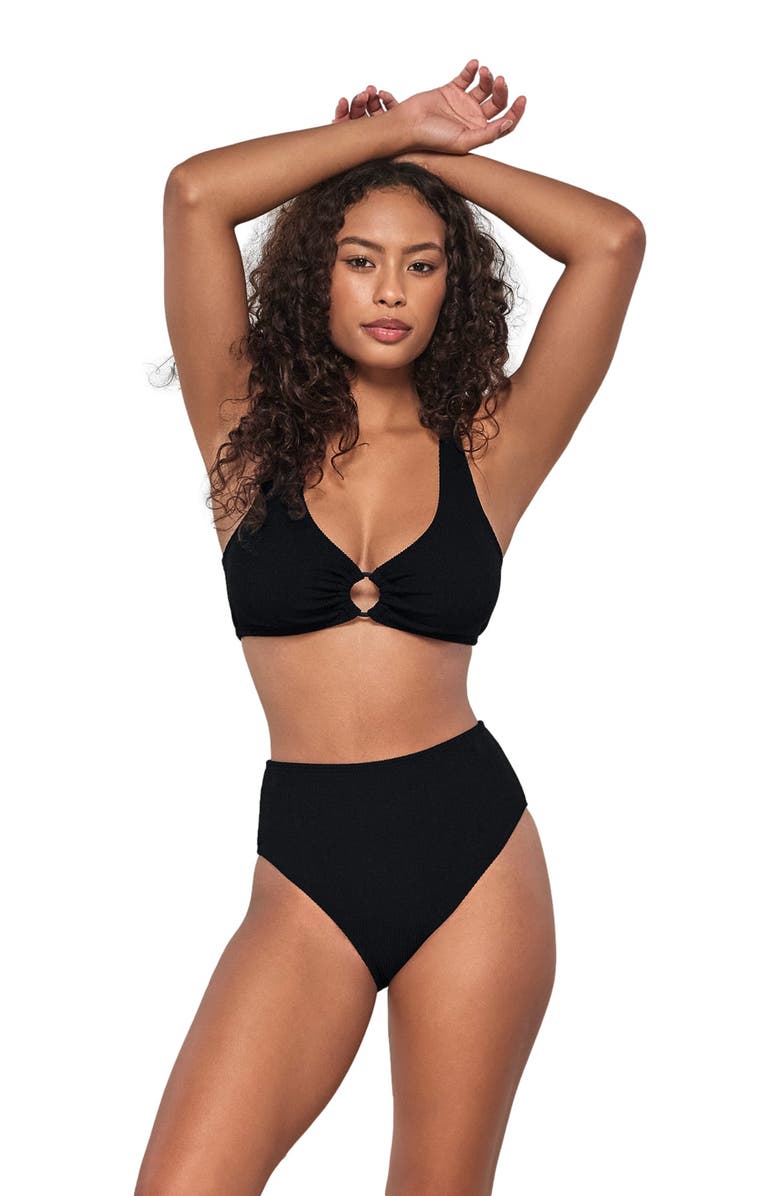 Pacifica by Sunsets Oceana Bikini Swimsuit Top - D Cup, Main, color, Black Pacifica