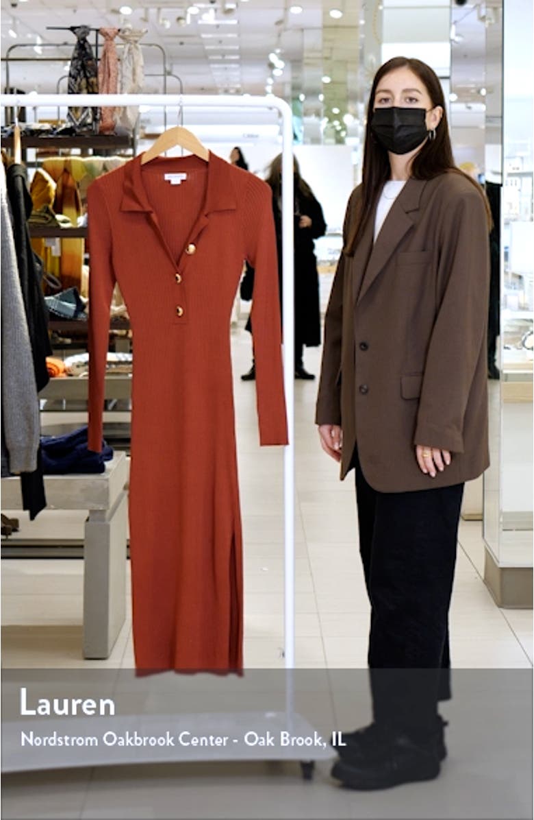 Long Sleeve Polo Midi Dress, sales video thumbnail