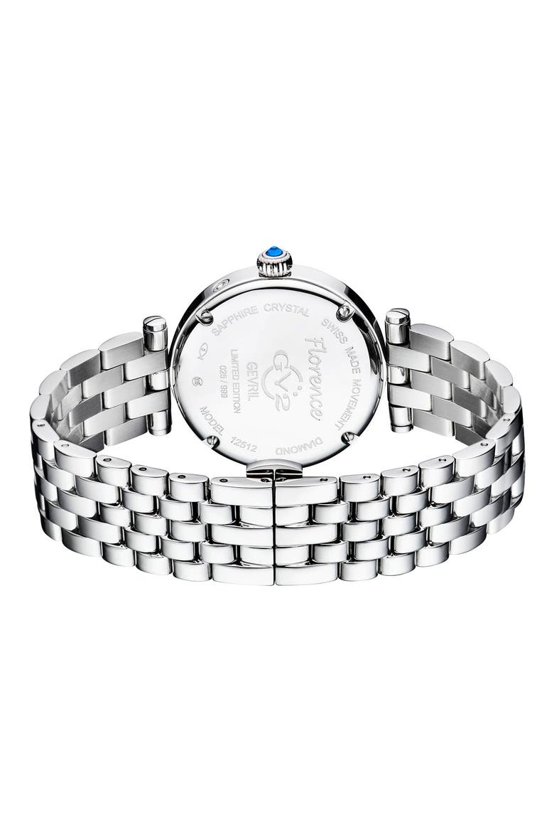 Florence Diamond Bracelet Watch, 36mm, Alternate, color, SILVER